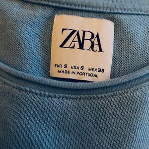 Long Sleeve Light Blue Sweater - ZARA